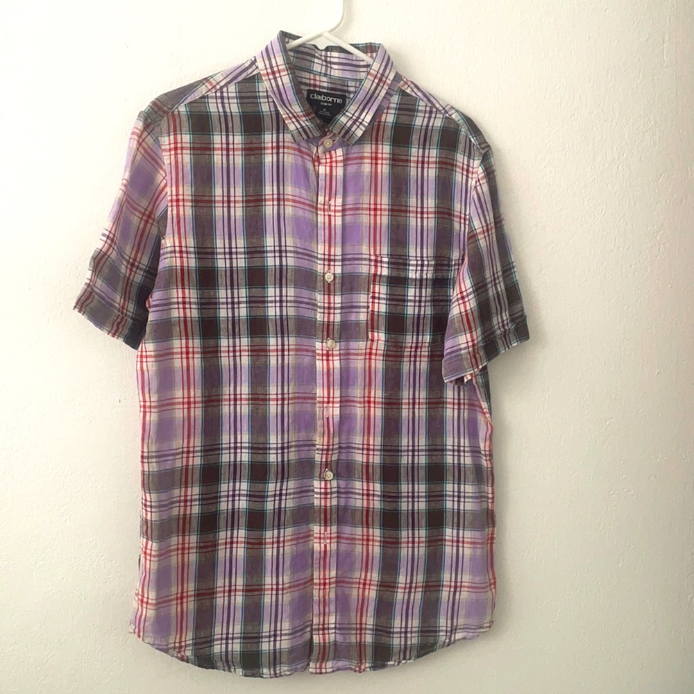Liz Claiborne Slim Fit Short Sleeve Shirt Medium.